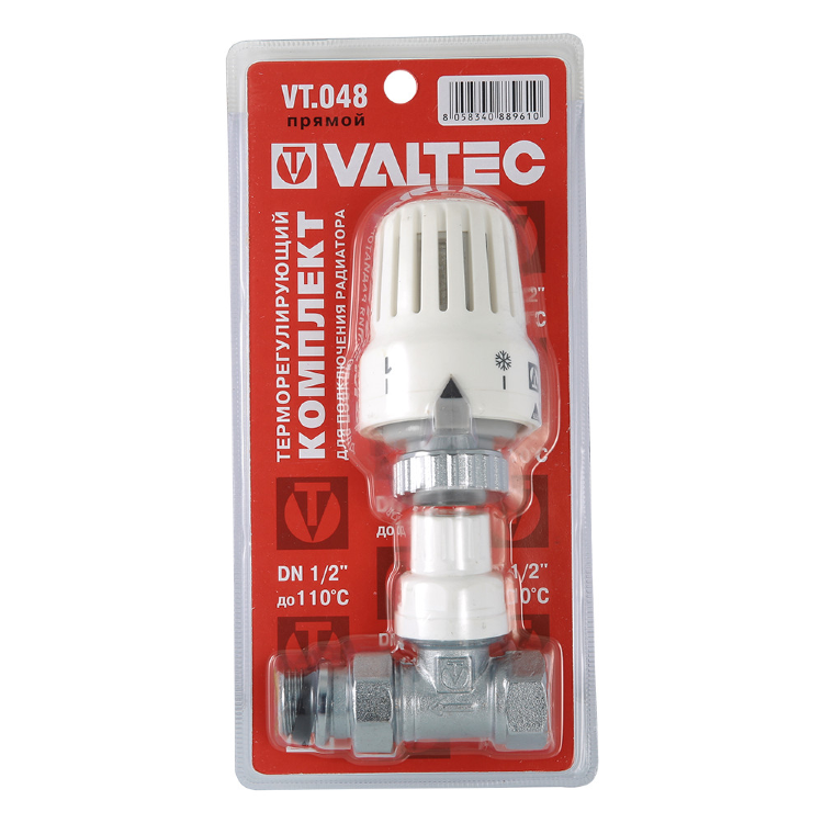 VT.048 1/2 Клапан с термостатической головкой VALTEC, для рад. прямой 